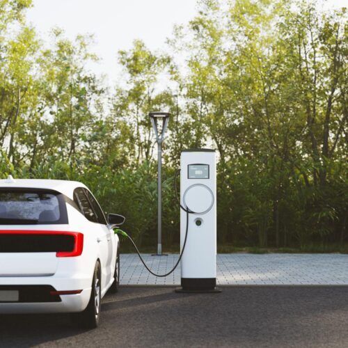 ev car charging at station